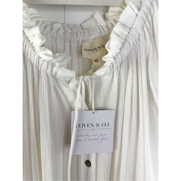 NWT Coven & Co White Milkmaid Dress Size XS Lagenlook Maternity - Picture 5 of 13